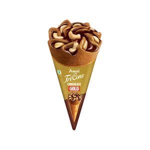 Amul Gold Chocolate Tricone Ice Cream Cone - Fresh Frozen Desserts & Ice Cream delivery in Aurangabad by OZO Mart
