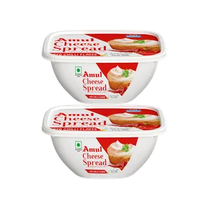 Amul Red Chilli Flakes Cheese Spread - Pack of 2 - Fresh Breakfast Cereals delivery in Aurangabad by OZO Mart