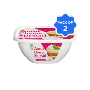 Amul Spicy Garlic Cheese Spread - Pack of 2 - Fresh Cheese delivery in Aurangabad by OZO Mart
