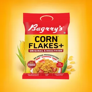 Bagrry's Corn Flakes Plus Original & Healthier (with Fibre Power) - Fresh Breakfast Cereals delivery in Aurangabad by OZO Mart