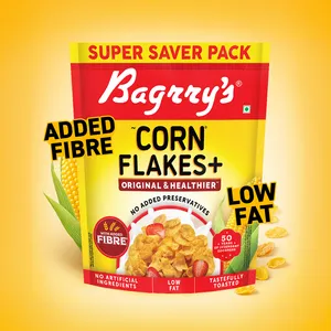 Bagrry's Corn Flakes Plus Original & Healthier (with Fibre Power) - Fresh Breakfast Cereals delivery in Aurangabad by OZO Mart