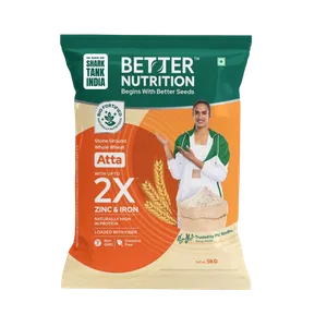 Better Nutrition Wheat Chakki Atta – 2X Nutrition - Fresh Flour & Grains delivery in Aurangabad by OZO Mart
