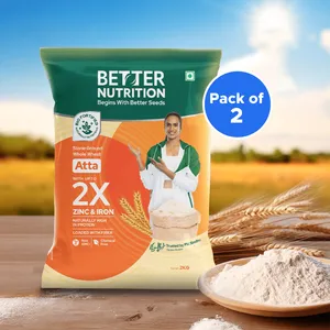 Better Nutrition Wheat Chakki Atta – 2X Nutrition - Pack of 2 - Fresh Flour & Grains delivery in Aurangabad by OZO Mart