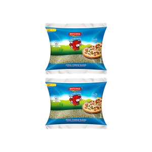 Britannia Laughing Cow Mozzarella & Cheddar Pizza Diced Cheese - Pack of 2 - Fresh Cheese delivery in Aurangabad by OZO Mart