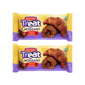 Britannia Treat Croissant - Triple Choco - Pack of 2 - Fresh Buns & Rusks delivery in Aurangabad by OZO Mart