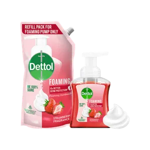 Dettol Strawberry Fragrance Foaming Handwash (250 ml) +  Strawberry Fragrance Foaming Handwash (700 ml) Combo - Fresh Skin Care delivery in Aurangabad by OZO Mart