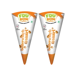 FruBon Butterscotch Swirl Ice Cream Cone - Pack of 2 - Fresh Frozen Desserts & Ice Cream delivery in Aurangabad by OZO Mart