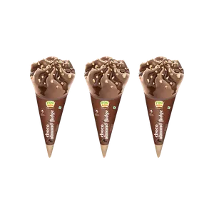FruBon Choco Almond Fudge Ice Cream Cone - Pack of 3 - Fresh Frozen Desserts & Ice Cream delivery in Aurangabad by OZO Mart