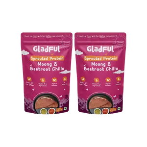 Gladful Moong Beetroot Chilla Mix - Pack of 2 - Fresh Ready Meals delivery in Aurangabad by OZO Mart