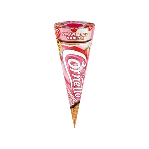 Kwality Wall's Cornetto Strawberry Vanilla Frozen Dessert Cone - Fresh Frozen Desserts & Ice Cream delivery in Aurangabad by OZO Mart