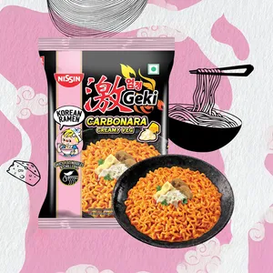Nissin Geki Carbonara Creamy Veg Korean Ramen Instant Noodles - Fresh Noodles & Pasta delivery in Aurangabad by OZO Mart