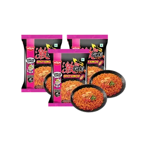 Nissin Geki Korean Ramen Spicy Kimchi Flavoured Instant Noodles - Pack of 3 - Fresh Noodles & Pasta delivery in Aurangabad by OZO Mart