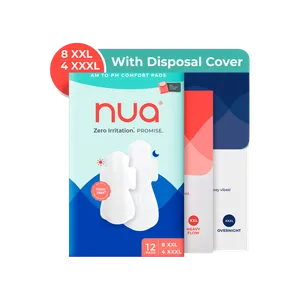 Nua Day and Night Sanitary Pad (with Disposal Cover) - Fresh Feminine Hygiene delivery in Aurangabad by OZO Mart