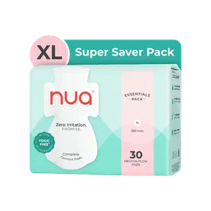 Nua Pads for Medium Flow (Super Saver Pack) - Fresh Feminine Hygiene delivery in Aurangabad by OZO Mart
