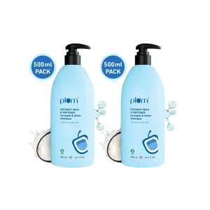 Plum Coconut Milk & Peptides Strength & Shine Shampoo - Pack of 2 - Fresh Hair Care delivery in Aurangabad by OZO Mart