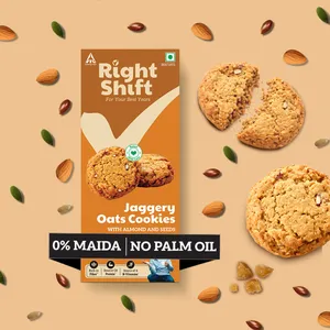 Right Shift Jaggery Oats Cookies (No Maida/ No Palm Oil) - Fresh Biscuits & Cookies delivery in Aurangabad by OZO Mart