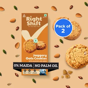 Right Shift Jaggery Oats Cookies (No Maida/ No Palm Oil) - Pack of 2 - Fresh Biscuits & Cookies delivery in Aurangabad by OZO Mart