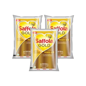 Saffola Gold Corn & Rice Bran Refined Blended Cooking Oil (1 ltr) - Pack of 3 - Fresh Flour & Grains delivery in Aurangabad by OZO Mart