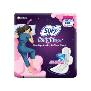 Sofy Bodyfit Nights Sanitary Pads (XXL) - Fresh Feminine Hygiene delivery in Aurangabad by OZO Mart