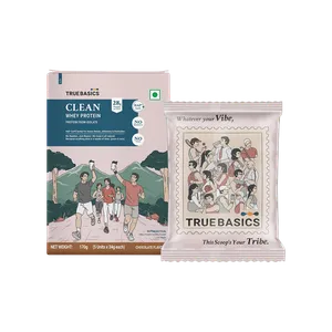 TrueBasics Clean Whey Protein Isolate Powder Sachets (Chocolate) - Fresh Health & Protein Drinks delivery in Aurangabad by OZO Mart