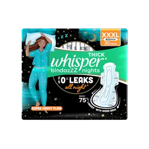 Whisper Thick Ultra Bindazzz Nights Sanitary Pads - Fresh Feminine Hygiene delivery in Aurangabad by OZO Mart